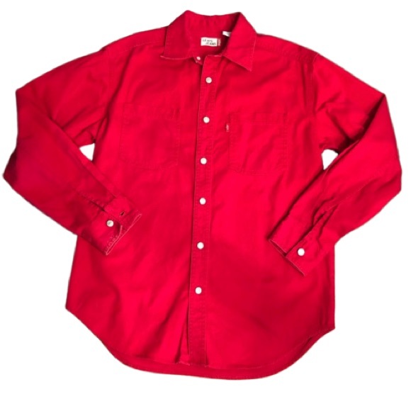 levi's red denim shirt